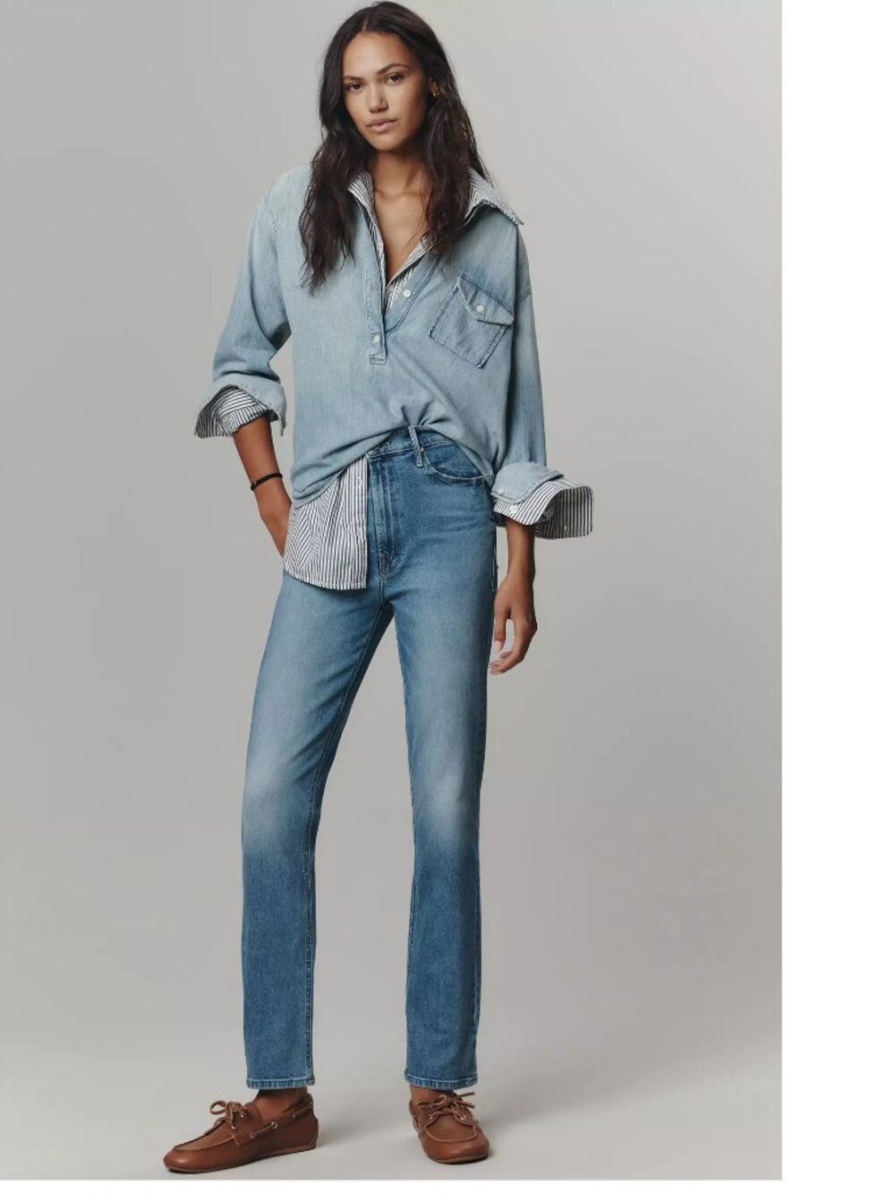 MOTHER The Dazzler Flood Mid-Rise Straight-Leg Jeans size 30 new with tag blue
